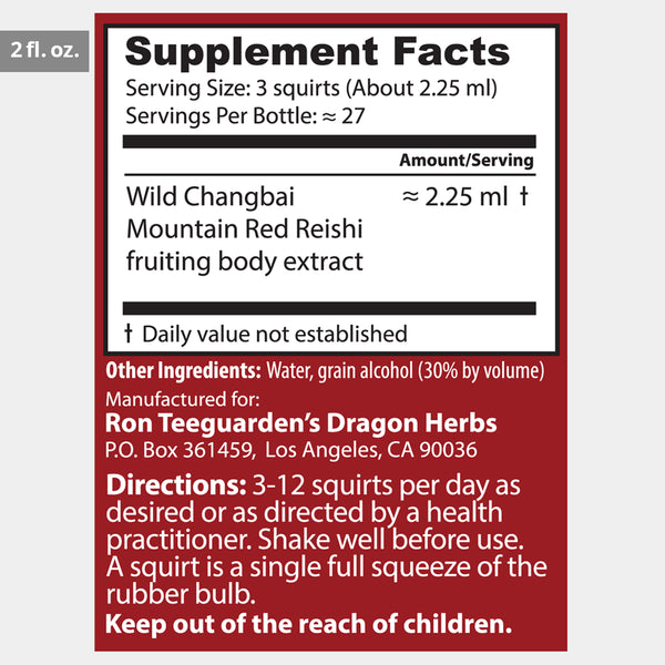 Dragon Herbs Wild Red Reishi Drops 240ml (8floz)