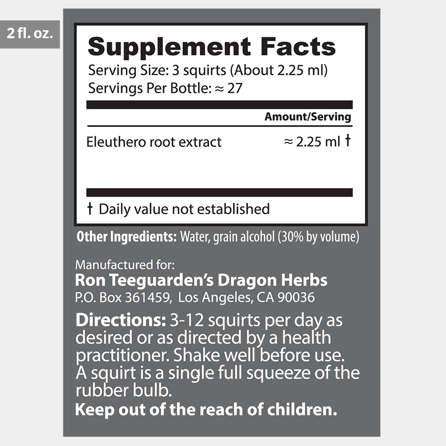 Dragon Herbs Eleuthero Drops 60 ml, 2fl.oz