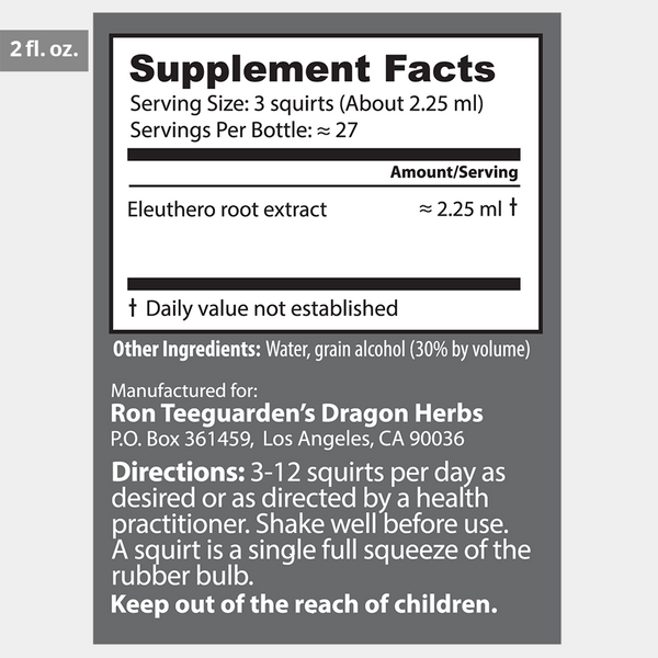 Dragon Herbs Eleuthero Drops 60 ml, 2fl.oz