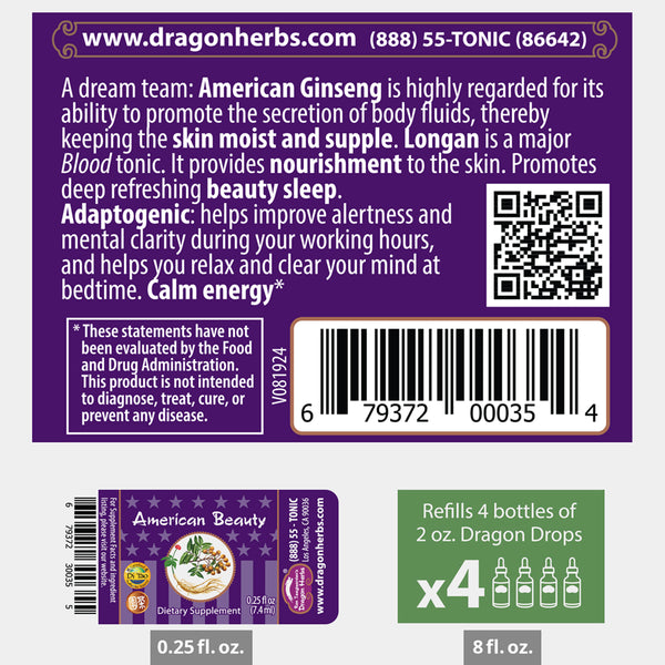 Dragon Herbs - American Beauty Drops (2floz/60ml)