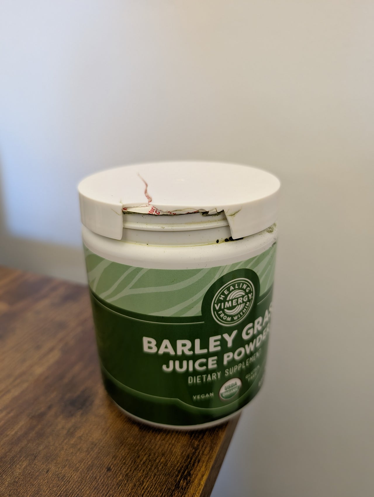 *Broken Lid* Vimergy Herbs - USDA Organic Barleygrass Juice Extract Powder 250g