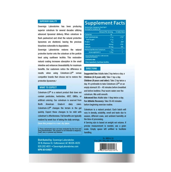 Sovereign Laboratories - Colostrum-LD® Liposomal Colostrum Powder  (12oz/340g/68servings))