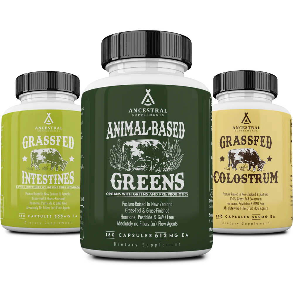 Ancestral Supplements - Animal-Based Greens, Colostrum, & Intestines Bundle (Supports overall gut health, & digestion)