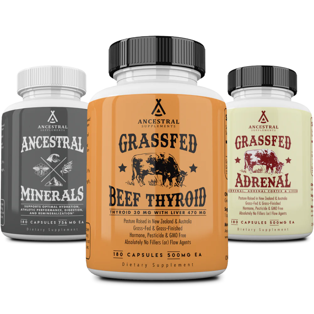 Ancestral Supplements - Thyroid Optimizer Stack (Minerals, Thyroid & Adrenal - Supports thyroid health, energy, hormones, magnesium levels, and more)