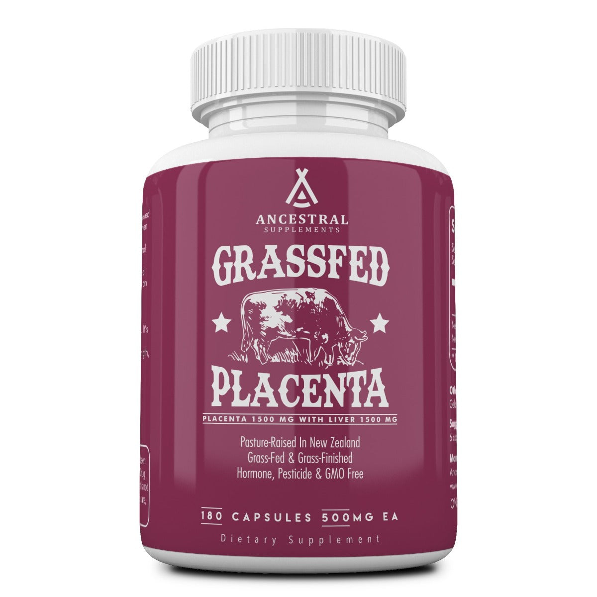 Ancestral Supplements -  Grass Fed Placenta 180caps 500mg