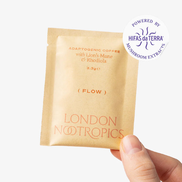 London Nootropics - Flow Adaptogenic Coffee 12 Sachets (Lion's Mane mushroom & Rhodiola Rosea)