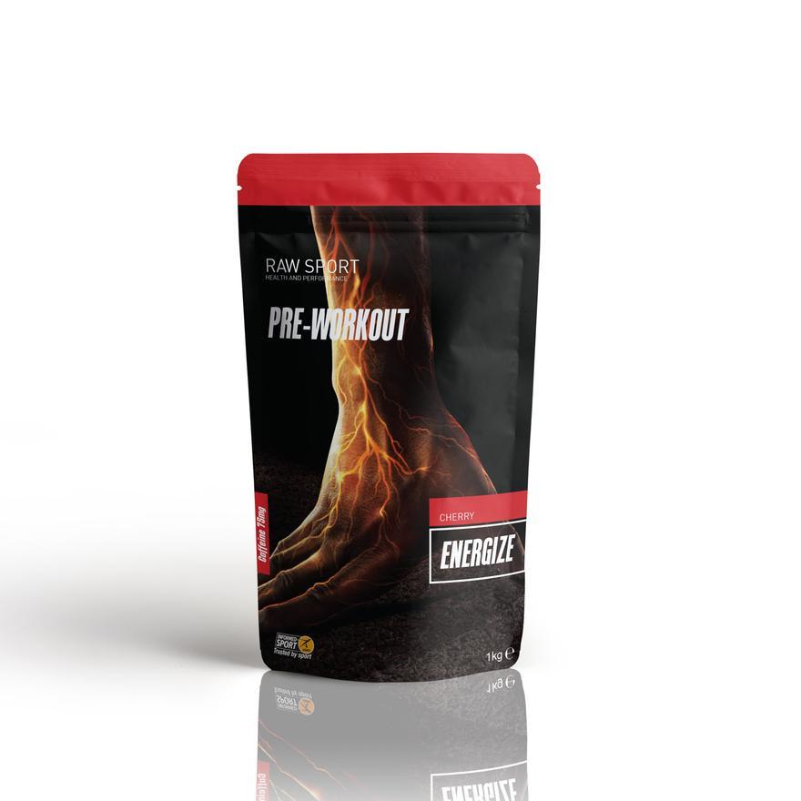 Raw Sport Energize Pre Work Out Cherry Gurana Flavour 240g