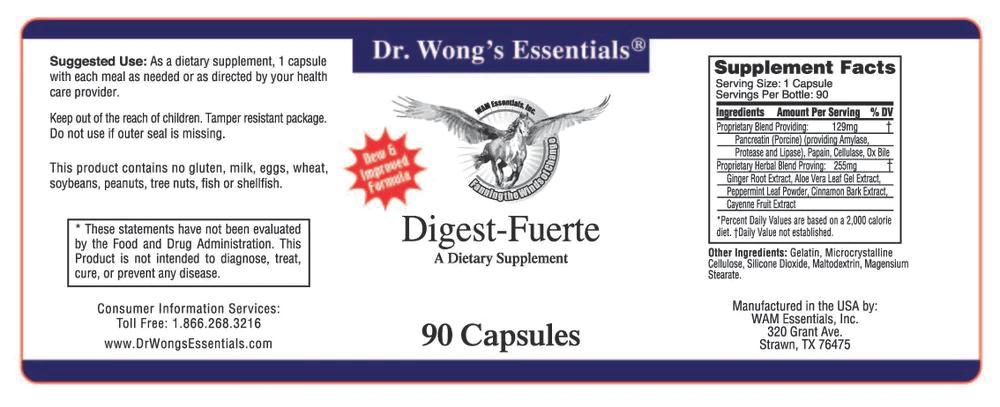 Digest-Fuerte™ (Digestive Enzymes) 90 Caps (WAM Essentials)