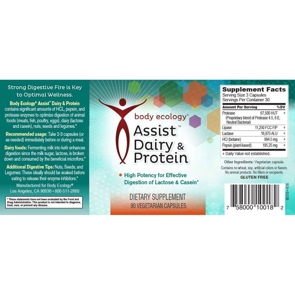 Body Ecology - Assist Dairy & Protein (90caps)