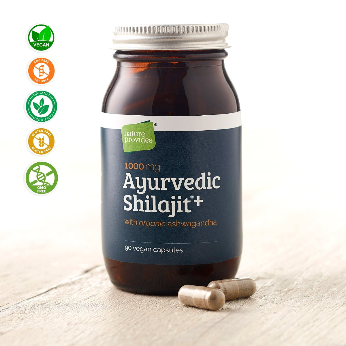 Ayurvedic Shilajit (1000MG) and Organic Ashwagandha Root - 90 VEGAN CAPSULES