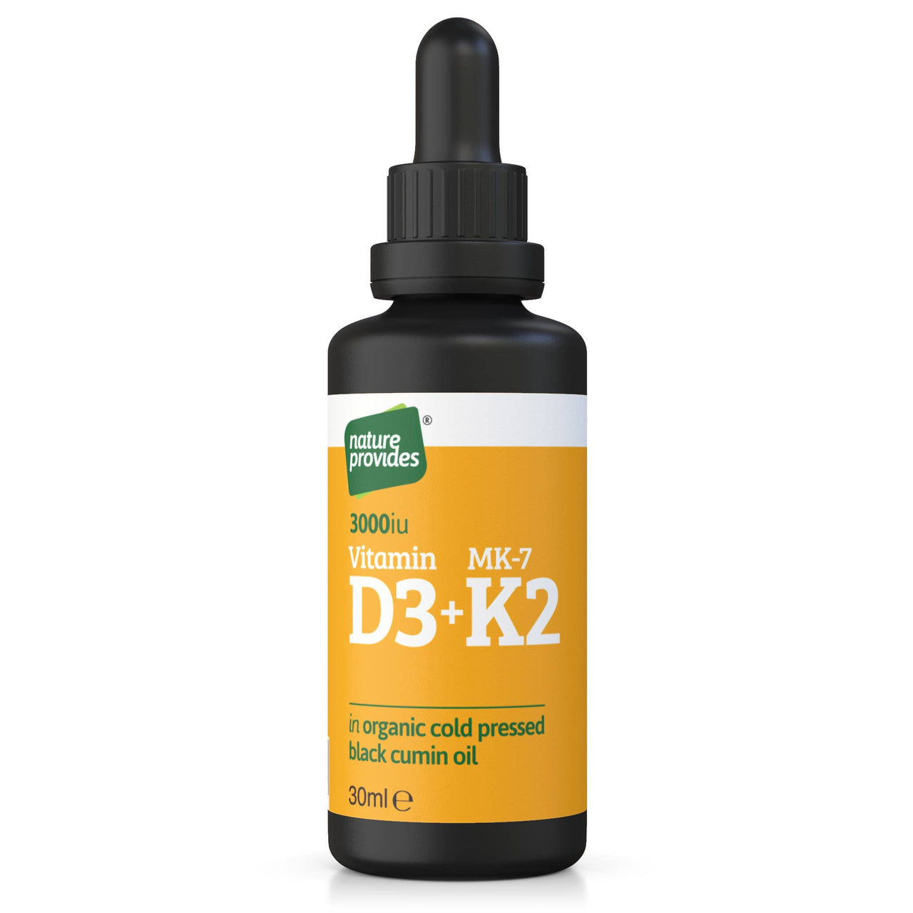 Liquid Vitamin D3 (3000IU) & K2 (MK-7, 100% trans)