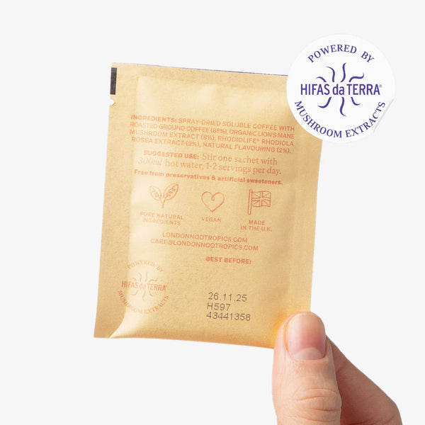 London Nootropics - Flow Adaptogenic Coffee 12 Sachets (Lion's Mane mushroom & Rhodiola Rosea)