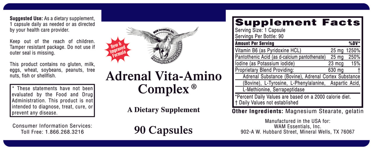 Adrenal Vita-Amino Complex 90caps (WAM Essentials)