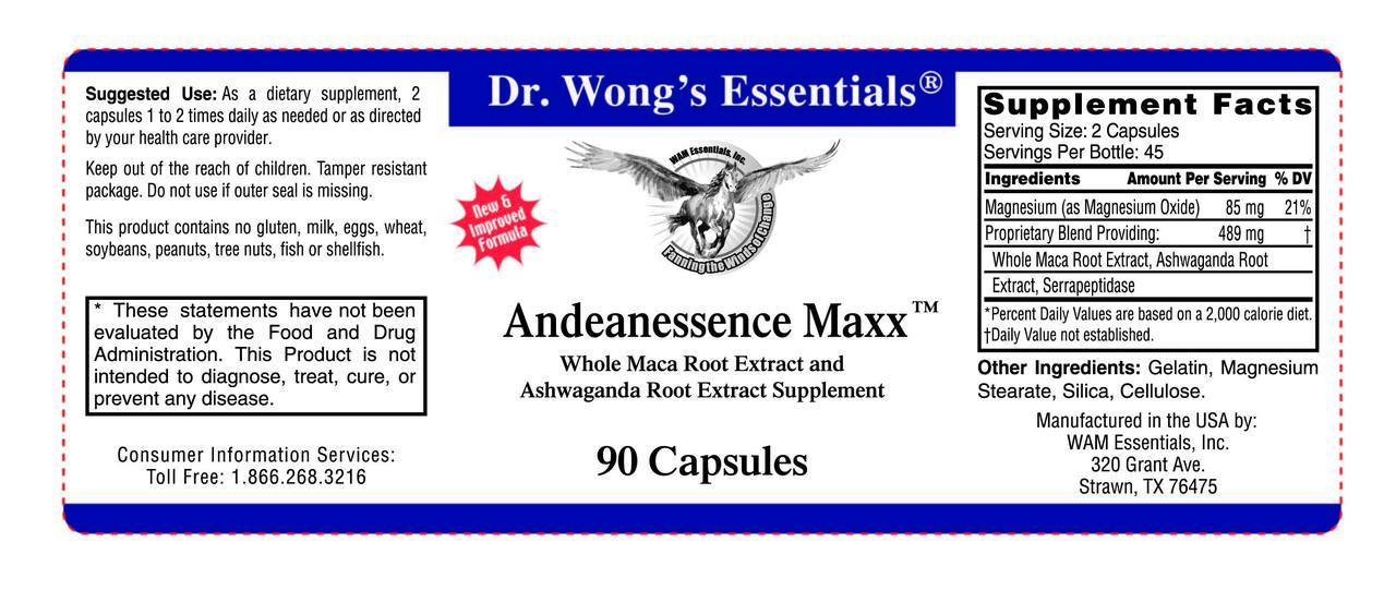 Andeanessence Maxx™ 90 Caps (WAM Essentials Pharmaceutical Grade Maca)