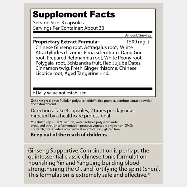 Dragon Herbs - Ginseng Supportive Combination (100caps/500mg)