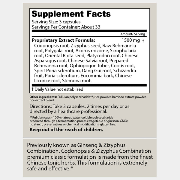 Dragon Herbs Codonopsis and Zizyphus Combination (100caps 400mg)