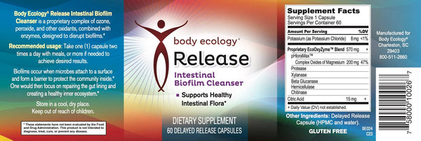 Body Ecology - Release Intestinal BioFilm Cleanser (60caps)(Discontinued Now BIOCLR see Description)