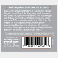 Thumbnail for Dragon Herbs Wild Siberian Chaga 100caps (500mg)