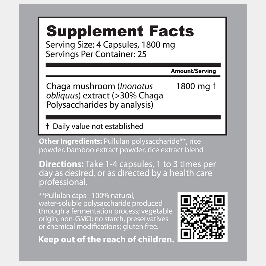 Dragon Herbs Wild Siberian Chaga 100caps (500mg)