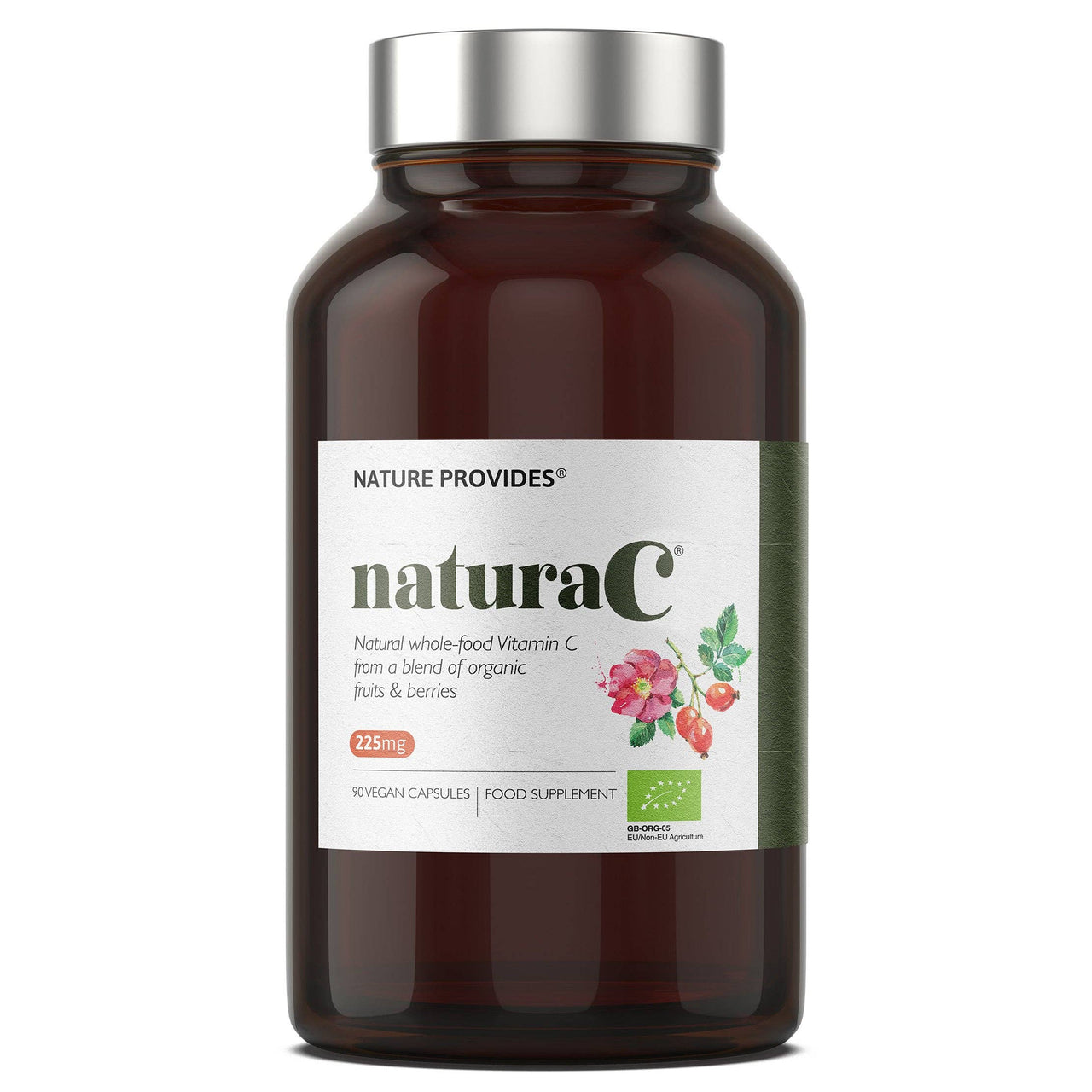 NaturaC | Organic whole-food Vitamin C (225mg) 90 Capsules