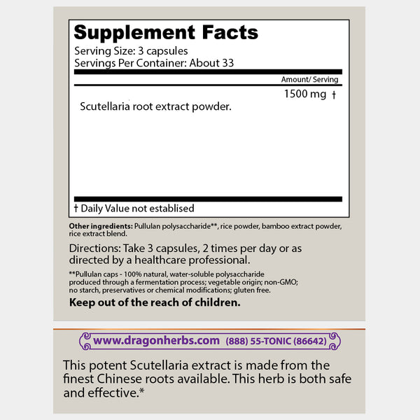 Dragon Herbs Baicalin 100 Vegicaps (400mg)