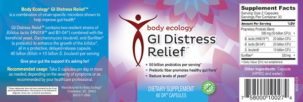 Body Ecology - GI Distress Relief Probiotic (60caps)