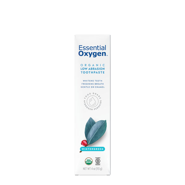 Essential Oxygen | Organic Low Abrasion Toothpaste 4oz | Wintergreen