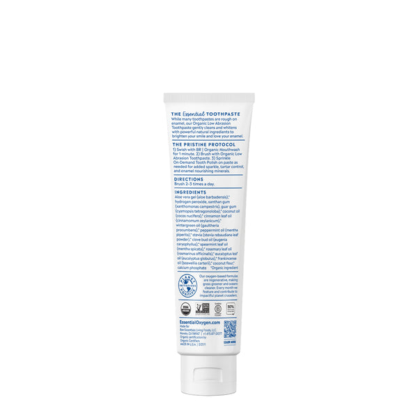 Essential Oxygen | Organic Low Abrasion Toothpaste 4oz | Cinnamint