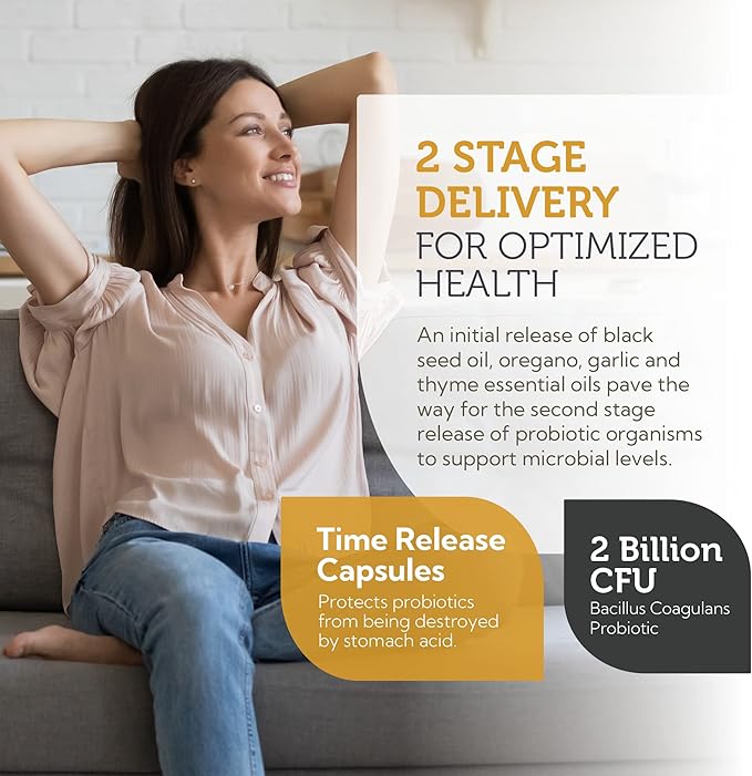 Zahler - CandAid Probiotics 60 capsules | Intestinal Health and Yeast Balance with Oregano and Garlic