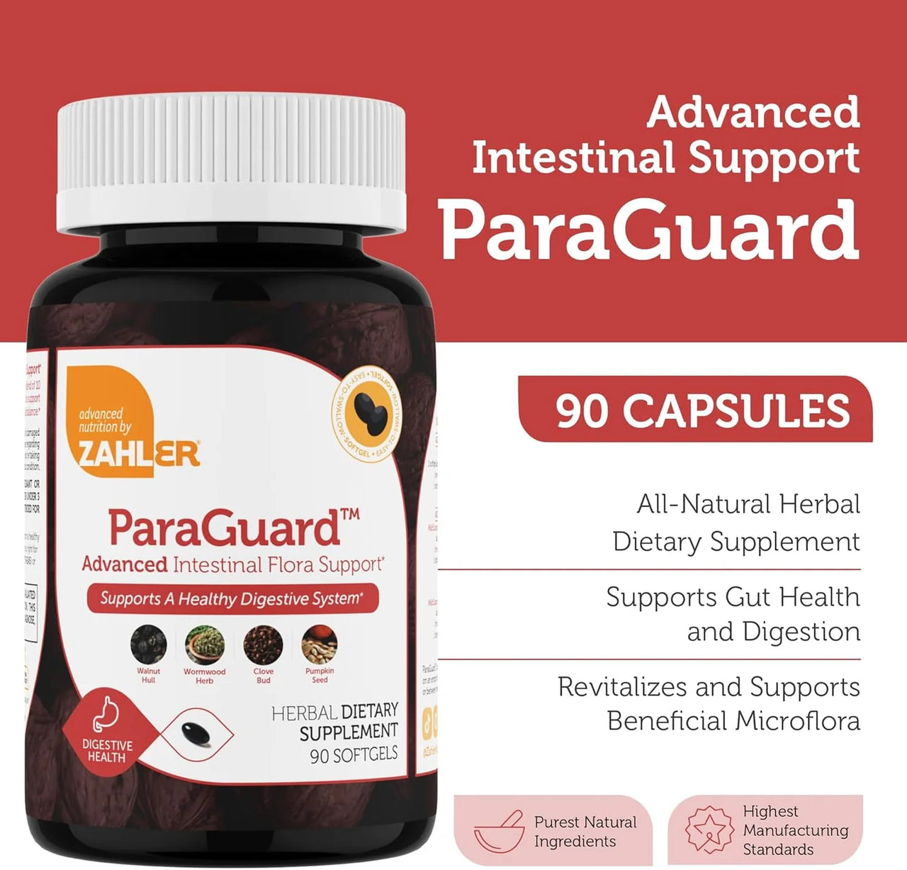 Zahler - ParaGuard 90 Softgels (Wormwood, Walnut Hull, Clove Bud, Pumpkin Seed)