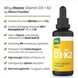 Thumbnail for Nature Provides - Liquid Vitamin D3 (3000IU) & K2 (MK-7, 100% trans)