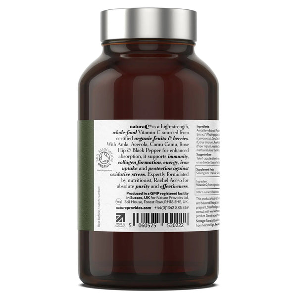 NaturaC | Organic whole-food Vitamin C (225mg) 90 Capsules