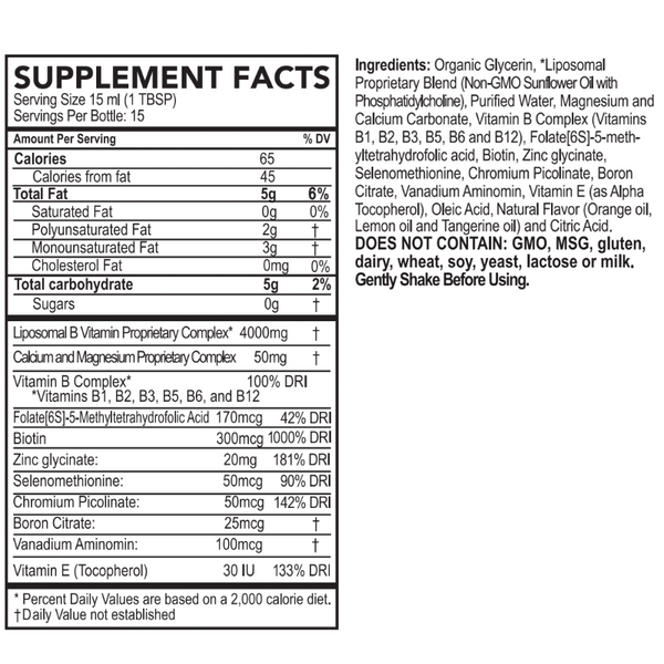 Purality Health - Liposomal Active B Complex 225ml (4000mg)