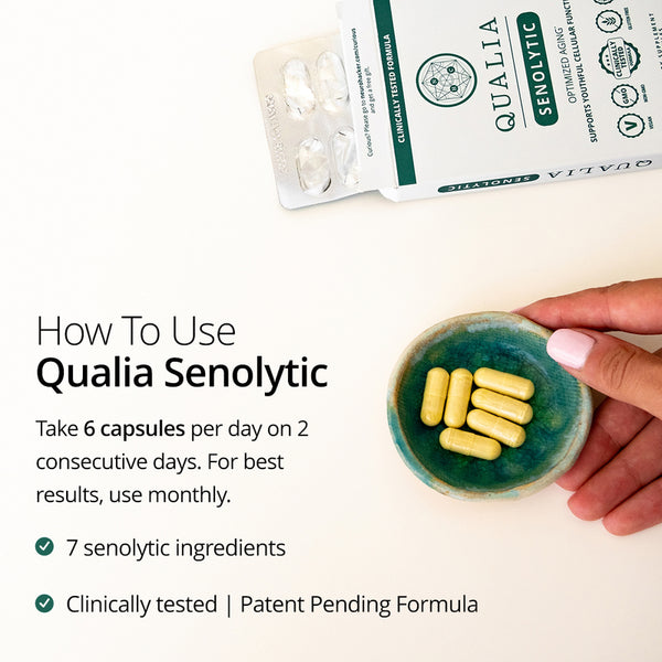 Qualia Senolytic (12caps) | Two-day Cell Rejuvenation | Support Youthful Cellular Function