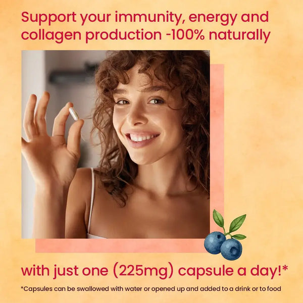 NaturaC | Organic whole-food Vitamin C (225mg) 90 Capsules