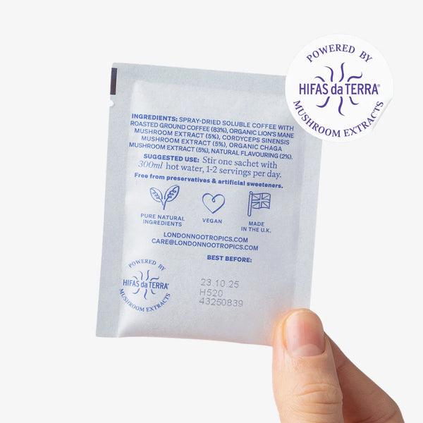 London Nootropics - Mush Love Adaptogenic Coffee Box 12 Sachets (Lion's Mane, Cordyceps & Chaga)