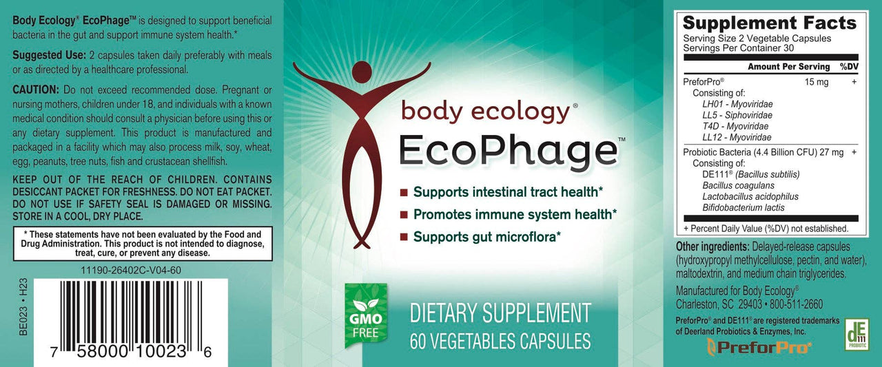 Body Ecology - EcoPhage Microbiome Support (60caps)