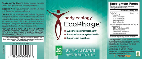 Body Ecology - EcoPhage Microbiome Support (60caps)