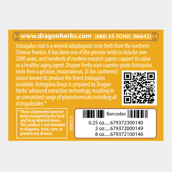 Dragon Herbs - Astragalus Mini Drops (0.25oz/7.5ml)
