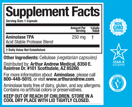 Aminolase TPA 90caps  (Arthur Andrew Medical) (protein digestive enzyme)