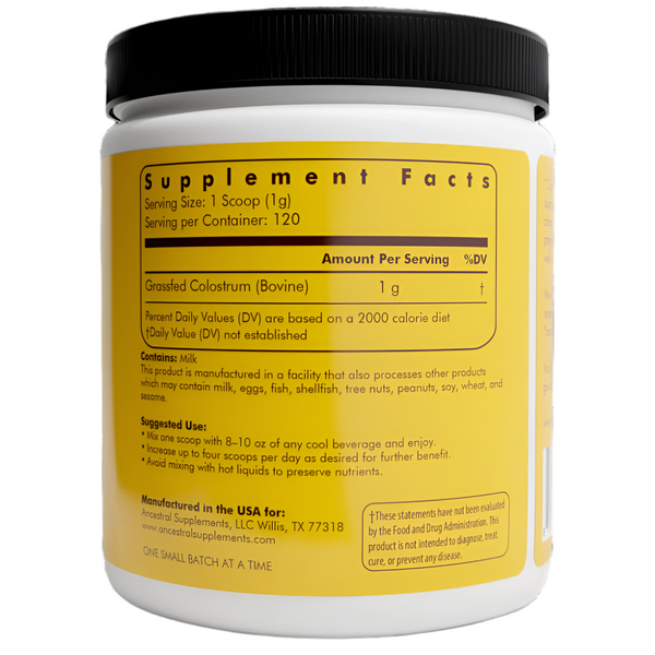 Ancestral Supplements - Grass Fed Colostrum (120 Servings /120g)