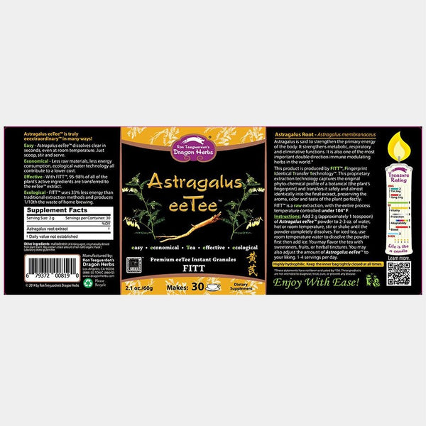 Dragon Herbs Astragalus eeTee in a jar