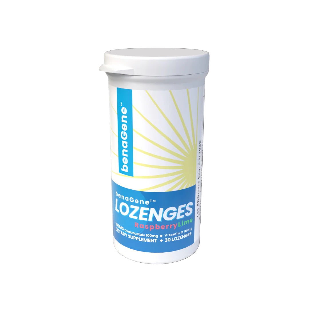 BenaGene Oxaloacetate Lozenges (30 per pack) | Raspberry-Lime Flavour