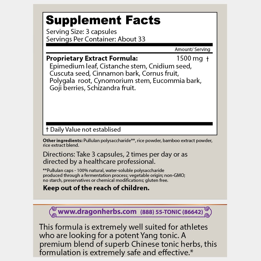 Dragon Herbs Buddha's Yang 100 Capsules 500 mg each