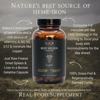 Thumbnail for APE Nutrition - Grass-Fed Beef Spleen Capsules | Natural Heme Iron (180caps)