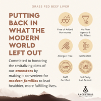 Thumbnail for Ancestral Supplements - Grass Fed Desiccated Beef Liver 180 Caps 500mg