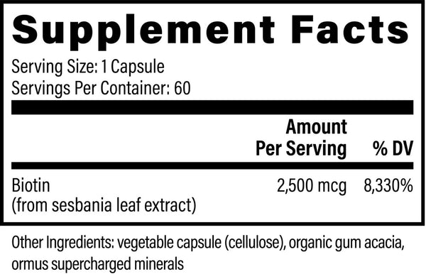 Global Healing | Plant-Based Biotin Supplement | 60 capsules (60 servings)