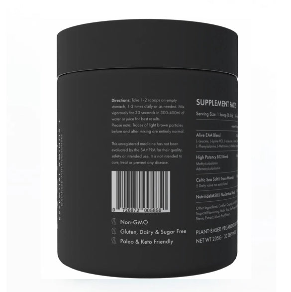 ALIVE Essential Aminos+ | Essential Amino Acid Powder with Vitamin B12 (205g / 30servings)