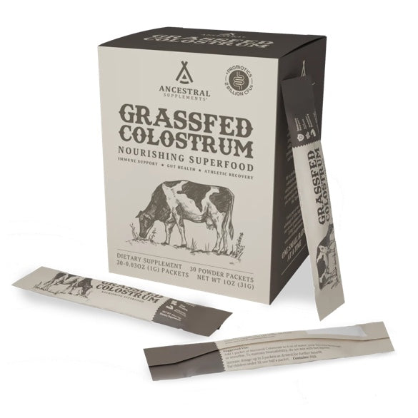 Ancestral Supplements - Grass Fed Beef Colostrum Stick Packs (30 servings/1g per stick)