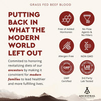 Thumbnail for Ancestral Supplements - Grass Fed Blood 180 Caps 500mg (previously Blood Vitality)